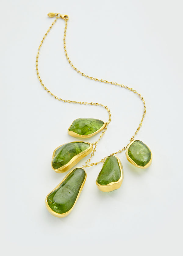 pippa small 18kt Gold Large Peridot Colette Set Necklace