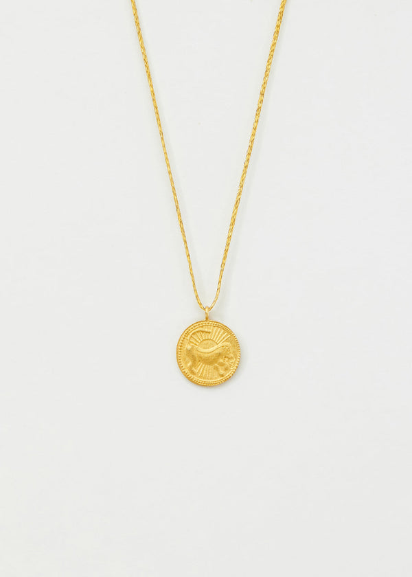 pippa small 18kt Gold Leo Horoscope Pendant on Cord