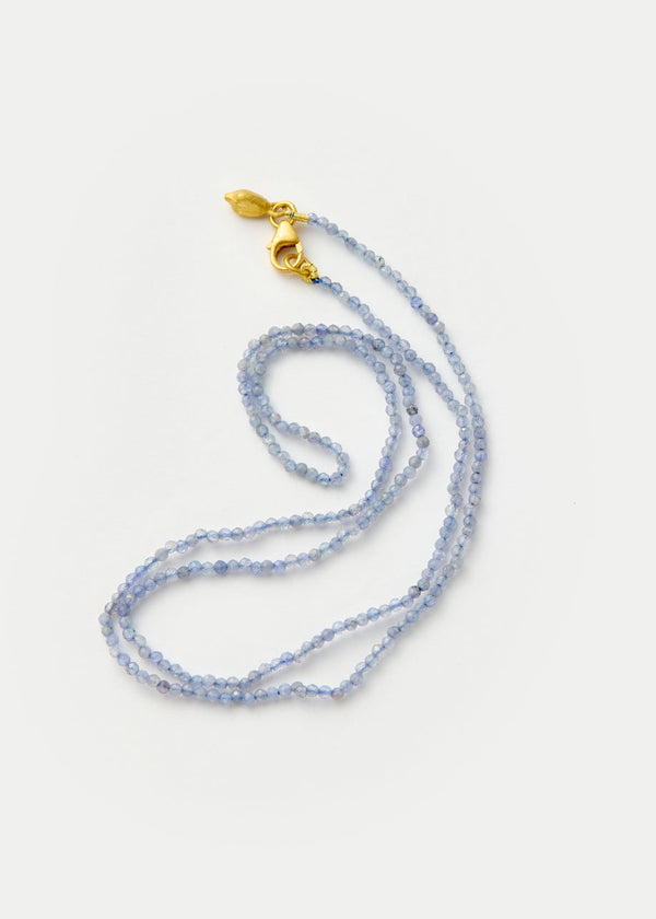 Pippa Small 18kt Gold Light Sapphire Beaded Necklace