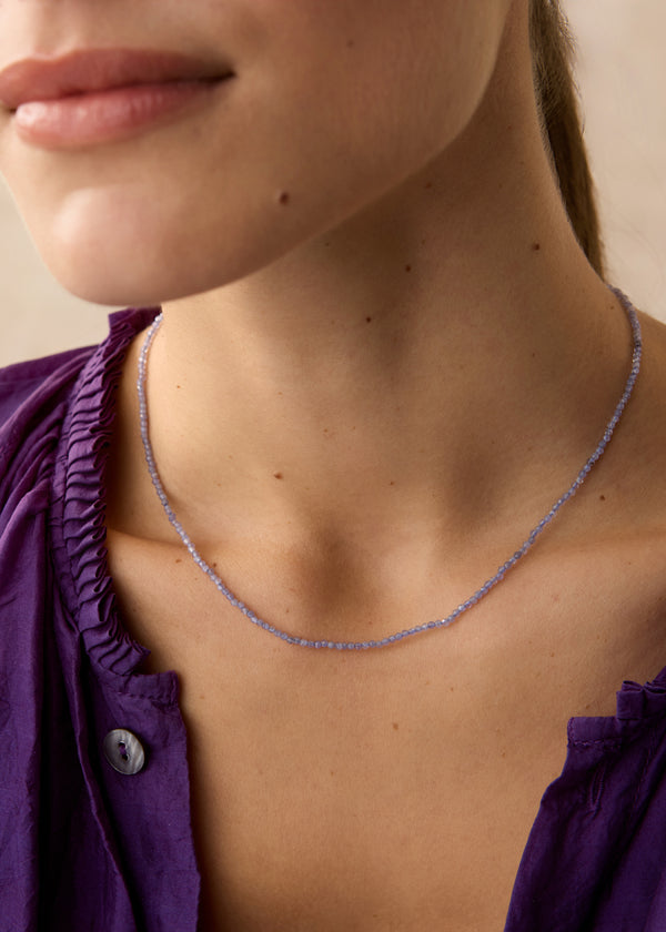 Pippa Small 18kt Gold Light Sapphire Beaded Necklace