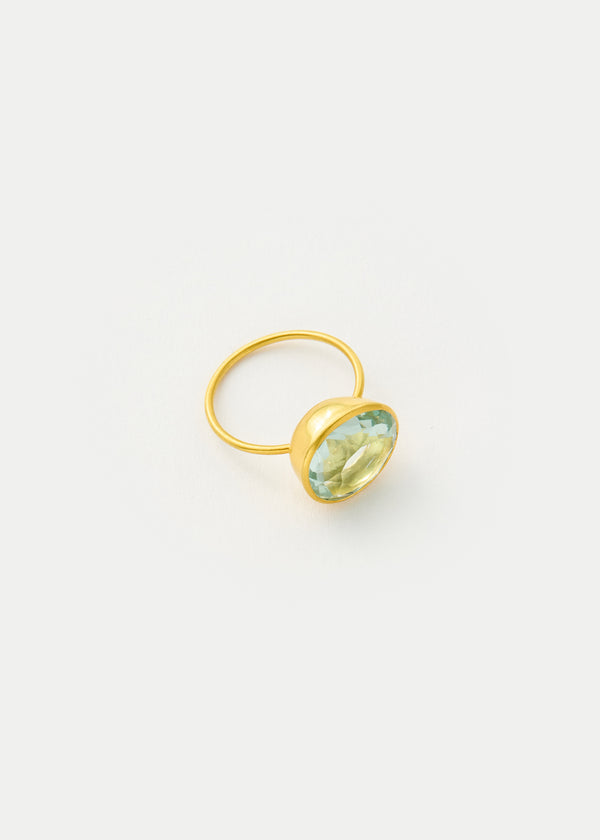Pippa Small 18kt Gold Mughal Cut Aquamarine Cup Ring