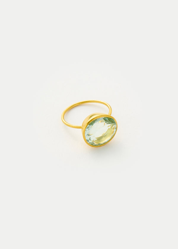pippa small 18kt Gold Mughal Cut Aquamarine Cup Ring