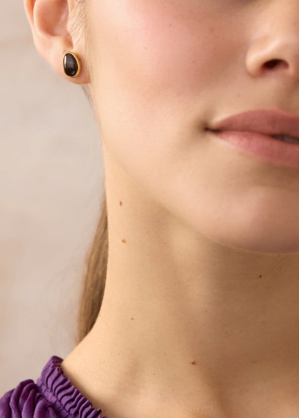 Pippa Small 18kt Gold Night Black Onyx Classic Studs