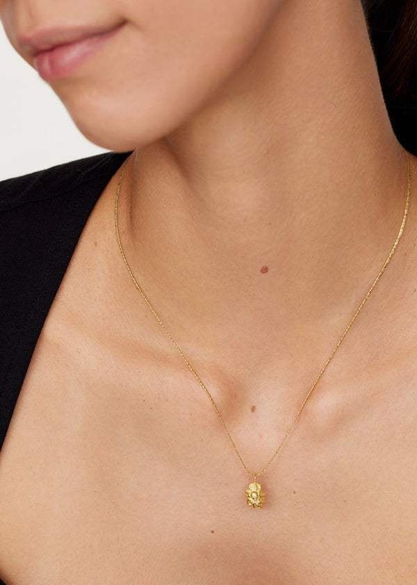 Pippa Small 18kt Gold Octopus On Rock Pendant On Cord