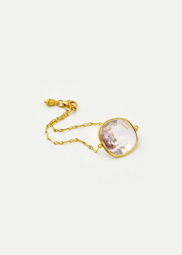 Pippa Small 18kt Gold Pink Agra Kunzite Single Stone Bracelet