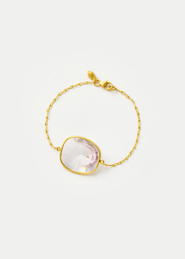 pippa small 18kt Gold Pink Agra Kunzite Single Stone Bracelet