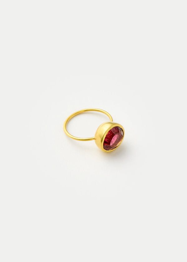 pippa small 18kt Gold Pink Agra Pink Tourmaline Cup Ring