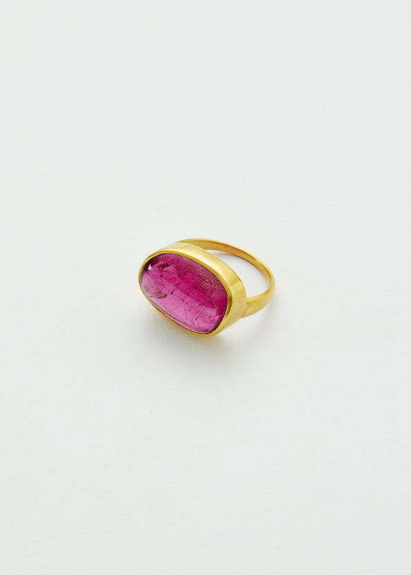 Pippa Small 18kt Gold Pink Ibis Pink Tourmaline Greek Ring
