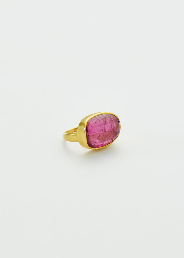pippa small 18kt Gold Pink Ibis Pink Tourmaline Greek Ring
