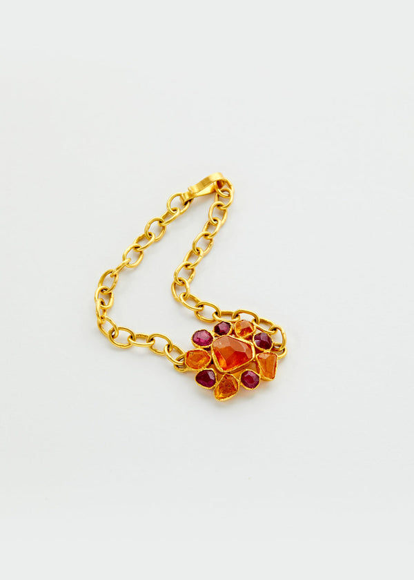 Pippa Small 18kt Gold Pink Tourmaline And Orange Garnet Garden Bracelet