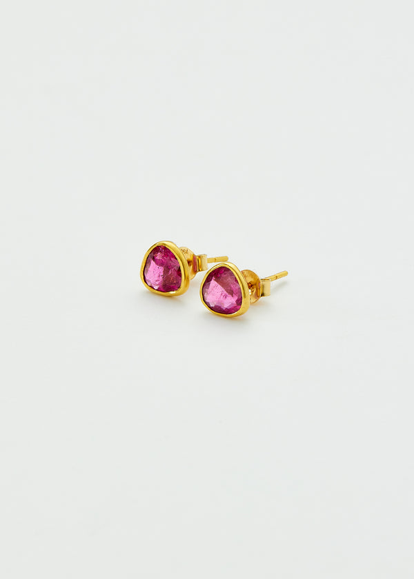pippa small 18kt Gold Pink Tourmaline Classic Studs