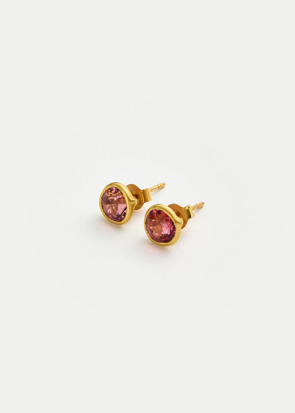 pippa small 18kt Gold Pink Tourmaline Classic Studs