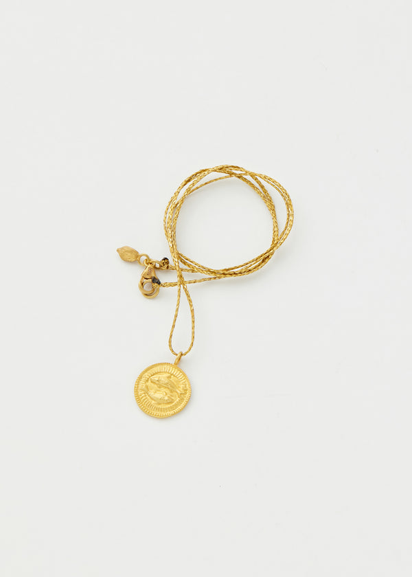 Pippa Small 18kt Gold Pisces Horoscope Pendant On Cord