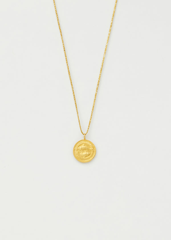 pippa small 18kt Gold Pisces Horoscope Pendant on Cord