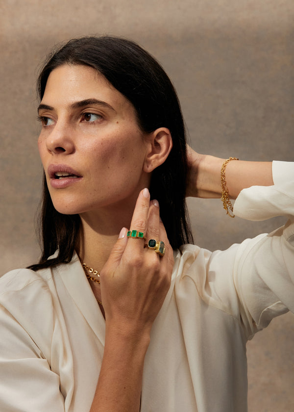 Pippa Small 18kt Gold PSTM Afghanistan Emerald Subah Ring