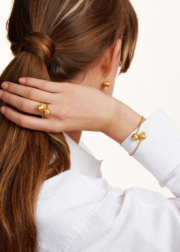 Pippa Small 18kt Gold PSTM Jordan Double Pomegranate Bangle