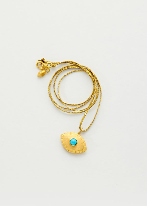Pippa Small 18kt Gold PSTM Jordan Turquoise Eye Necklace