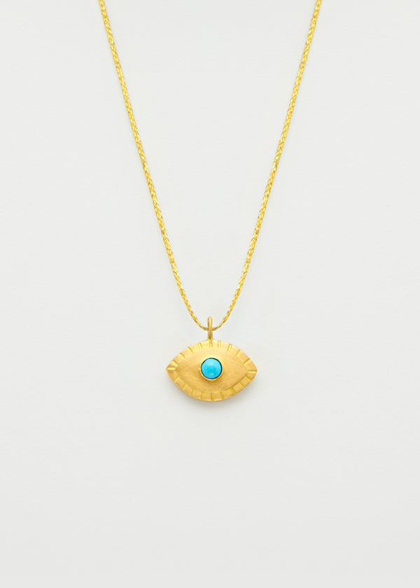 pippa small 18kt Gold PSTM Jordan Turquoise Eye Necklace