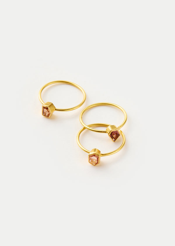 Pippa Small 18kt Gold PSTM Myanmar Aurora Pink Spinel Cup Ring