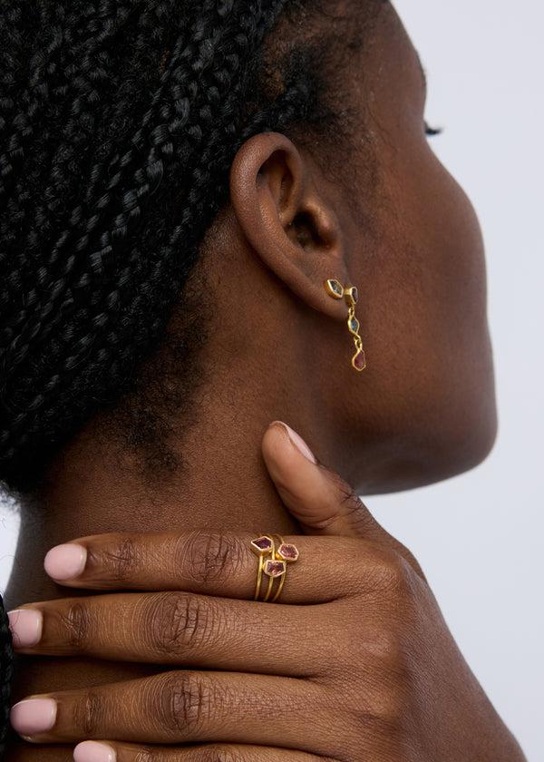 Pippa Small 18kt Gold PSTM Myanmar Aurora Pink Spinel Cup Ring