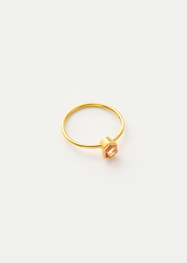 pippa small 18kt Gold PSTM Myanmar Aurora Pink Spinel Cup Ring