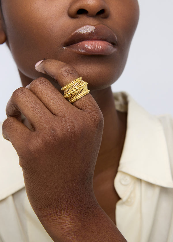 Pippa Small 18kt Gold PSTM Myanmar Aurora Pyu Crown Ring