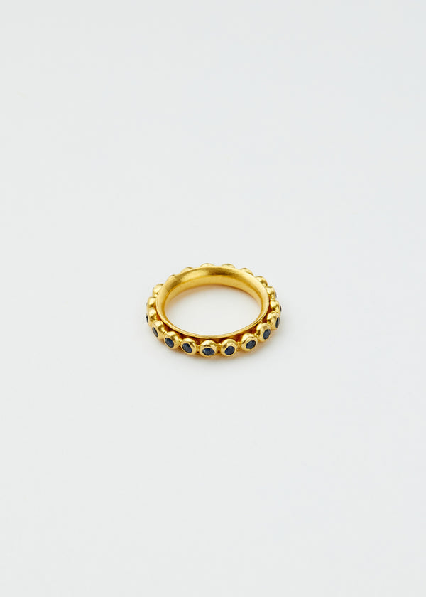 Pippa Small 18kt Gold PSTM Myanmar Aurora Sapphire Spin Ring