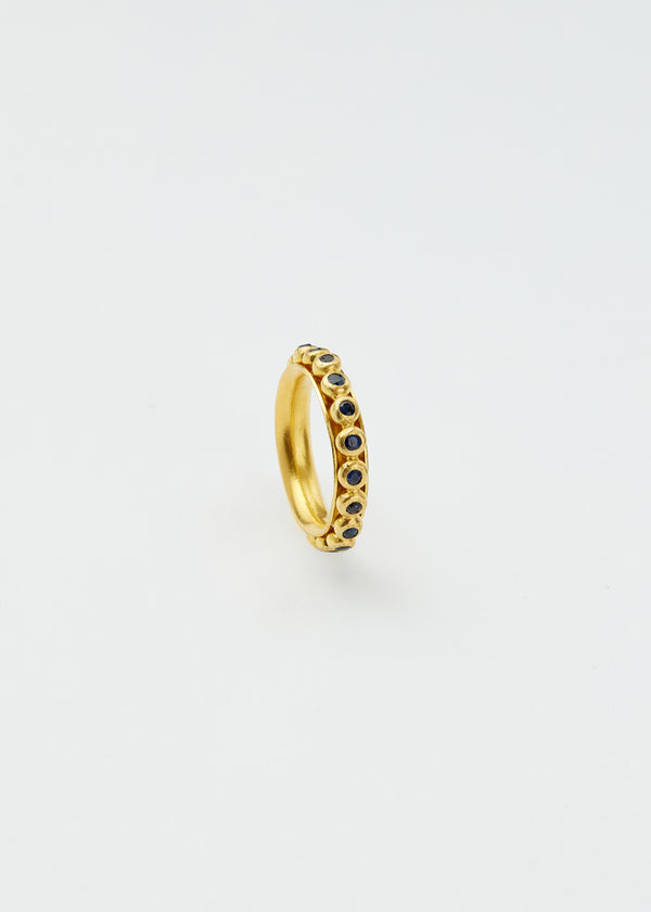 pippa small 18kt Gold PSTM Myanmar Aurora Sapphire Spin Ring