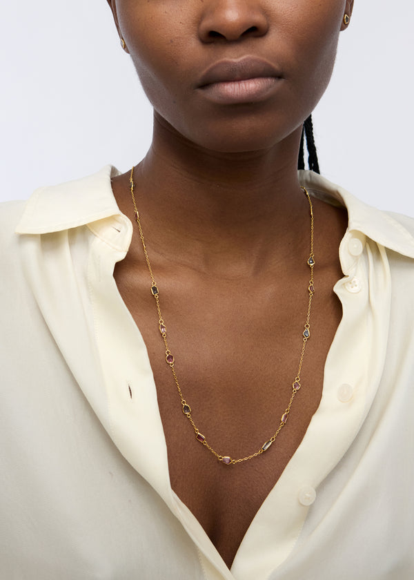 Pippa Small 18kt Gold PSTM Myanmar Aurora Spinel Necklace