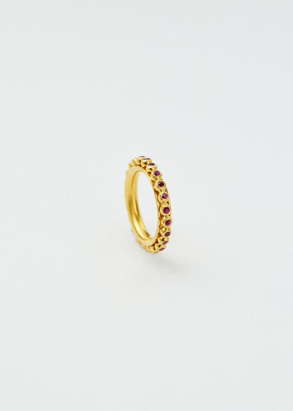 pippa small 18kt Gold PSTM Myanmar Aurora Spinel Spin Ring