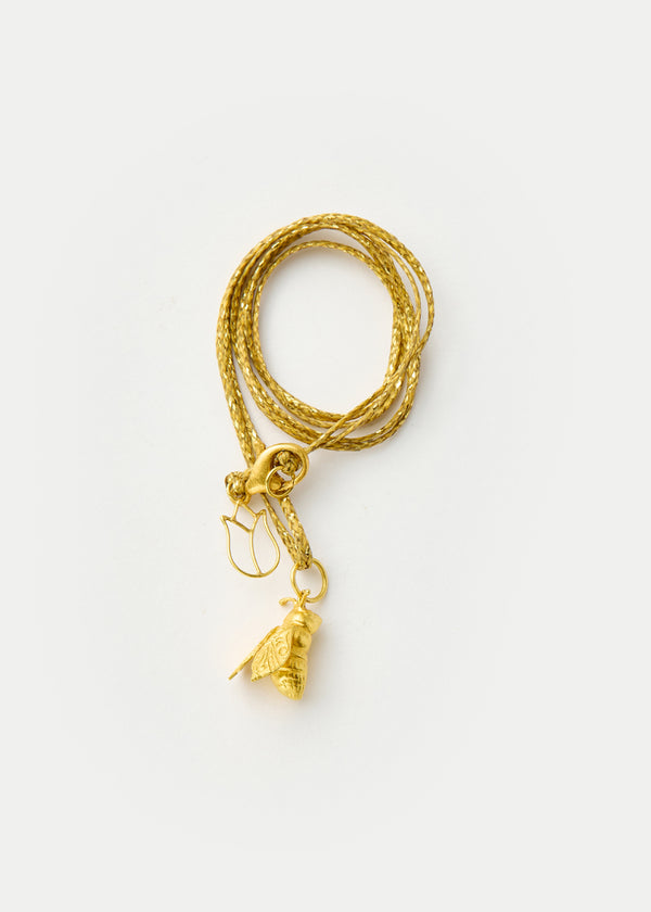 Pippa Small 18kt Gold PSTM Myanmar Bee Pendant On Cord