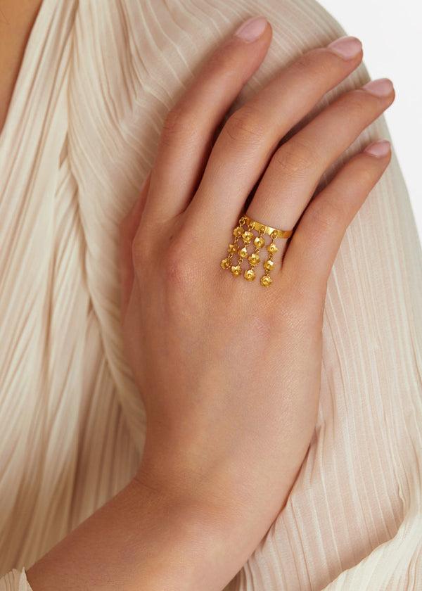 Pippa Small 18kt Gold PSTM Myanmar Burmese Dangling Garden Ring