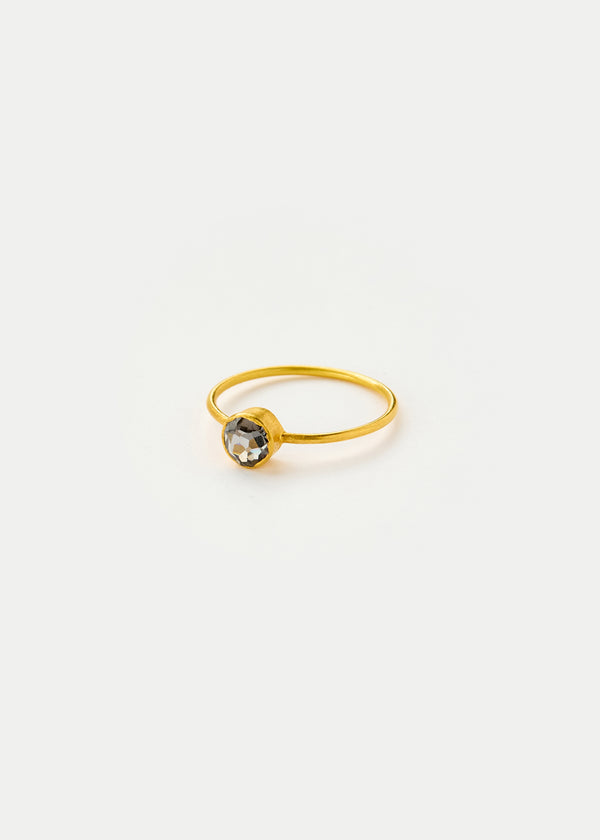 pippa small 18kt Gold PSTM Myanmar Dark Grey Spinel Cup Ring