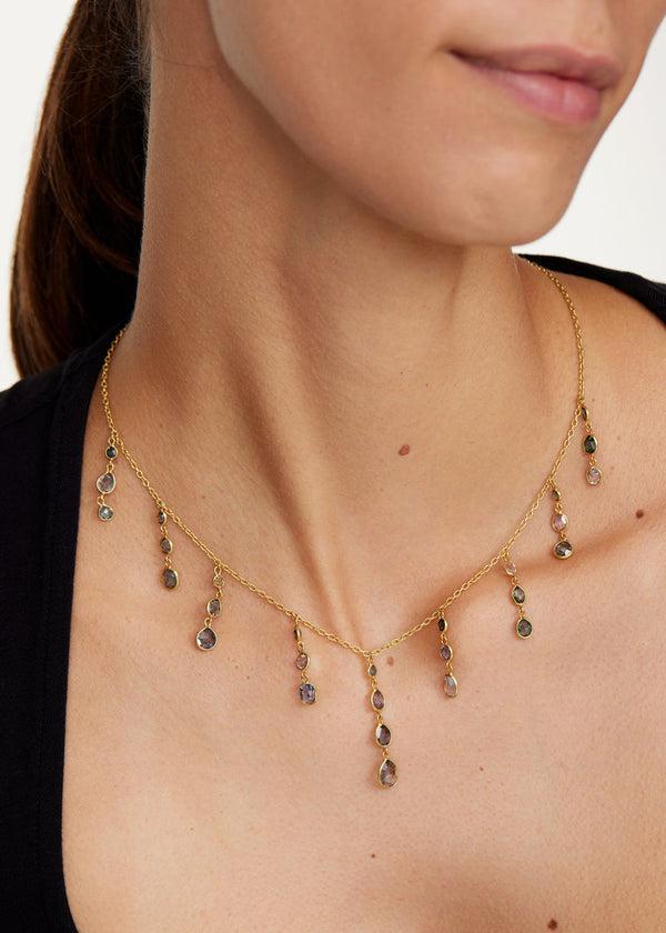 Pippa Small 18kt Gold PSTM Myanmar Grey Spinel Necklace