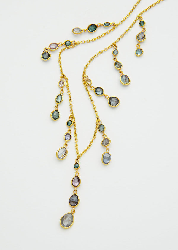 Pippa Small 18kt Gold PSTM Myanmar Grey Spinel Necklace