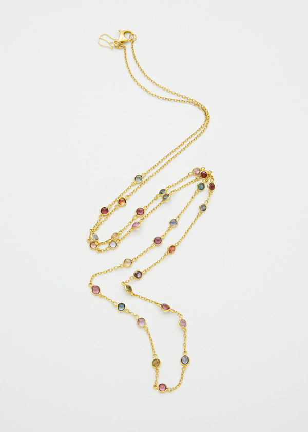Pippa Small 18kt Gold PSTM Myanmar Mixed Spinel Necklace