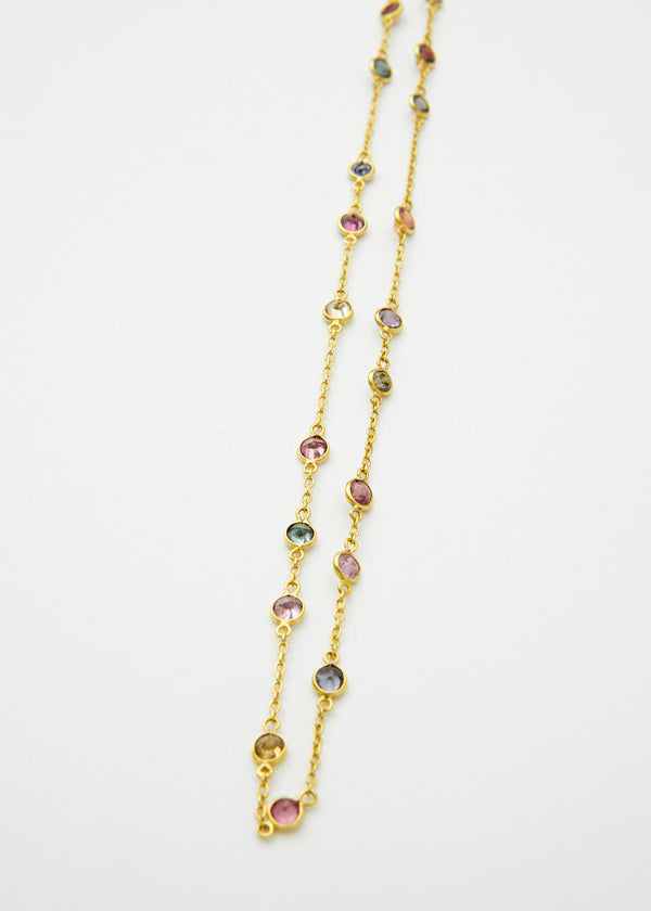 Pippa Small 18kt Gold PSTM Myanmar Mixed Spinel Necklace