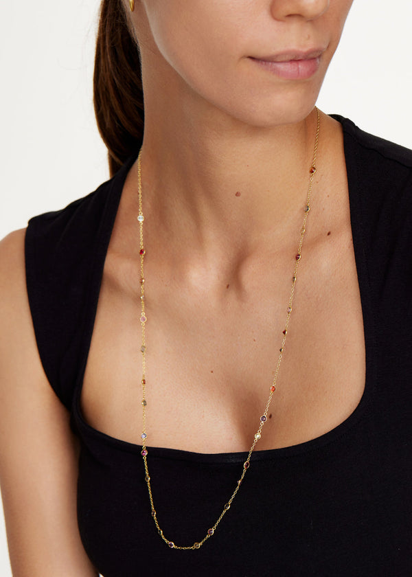 Pippa Small 18kt Gold PSTM Myanmar Mixed Spinel Necklace