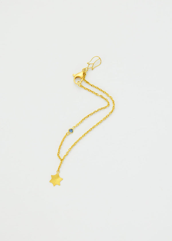 Pippa Small 18kt Gold PSTM Myanmar Nila Single Star Drop & Sapphire Bracelet