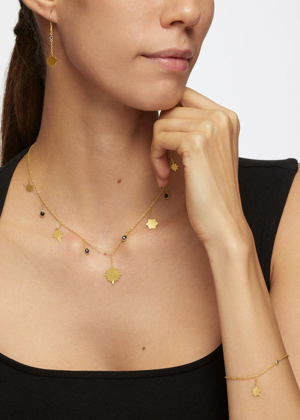 Pippa Small 18kt Gold PSTM Myanmar Nila Single Star Drop & Sapphire Bracelet