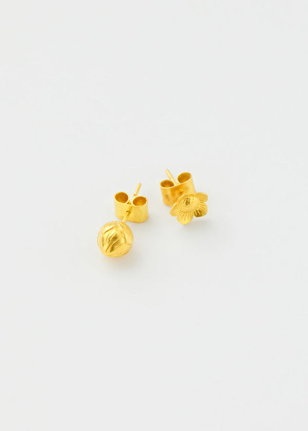 pippa small 18kt Gold PSTM Myanmar Nyunt Flower and Bud Studs