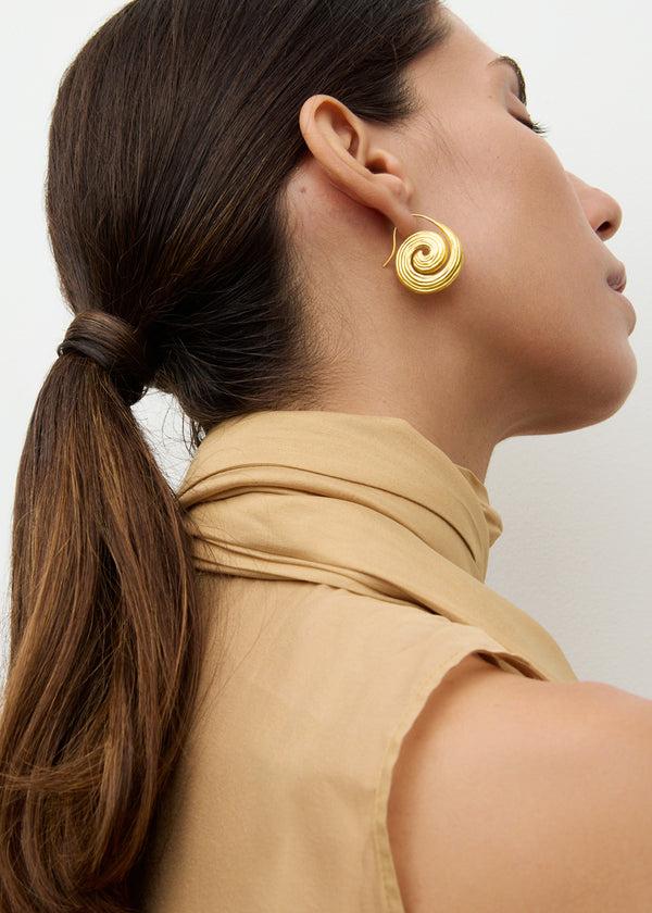 Pippa Small 18kt Gold PSTM Myanmar Poseidon's Waves Hoops