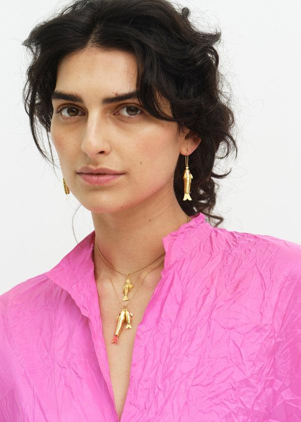 Pippa Small 18kt Gold PSTM Myanmar Poseidon's Waves Mermaid Pendant On Cord