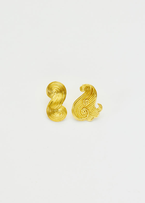 pippa small 18kt Gold PSTM Myanmar Poseidon's Waves Studs