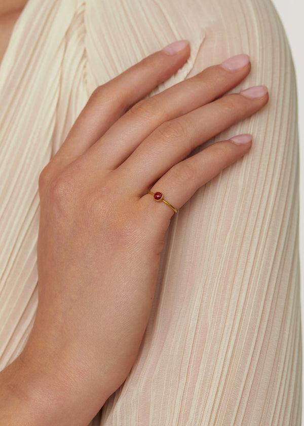 Pippa Small 18kt Gold PSTM Myanmar Red Spinel Aawine Cup Ring