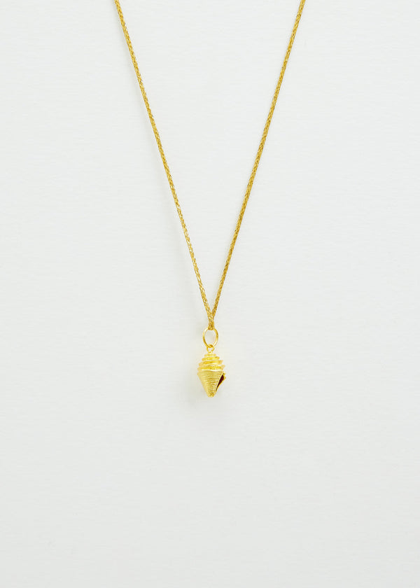 pippa small 18kt Gold PSTM Myanmar Seashell Pendant on Cord
