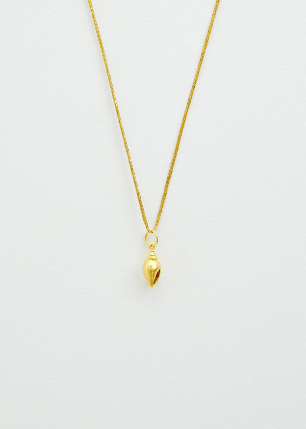 pippa small 18kt Gold PSTM Myanmar Shell Pendant on Cord
