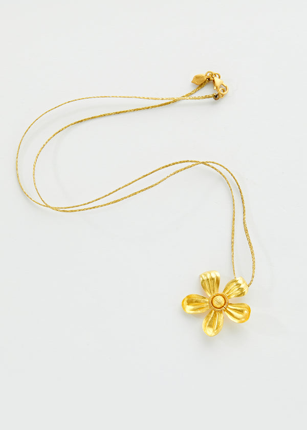 Pippa Small 18kt Gold PSTM Myanmar Small Yellow Chamka Pendant On Cord