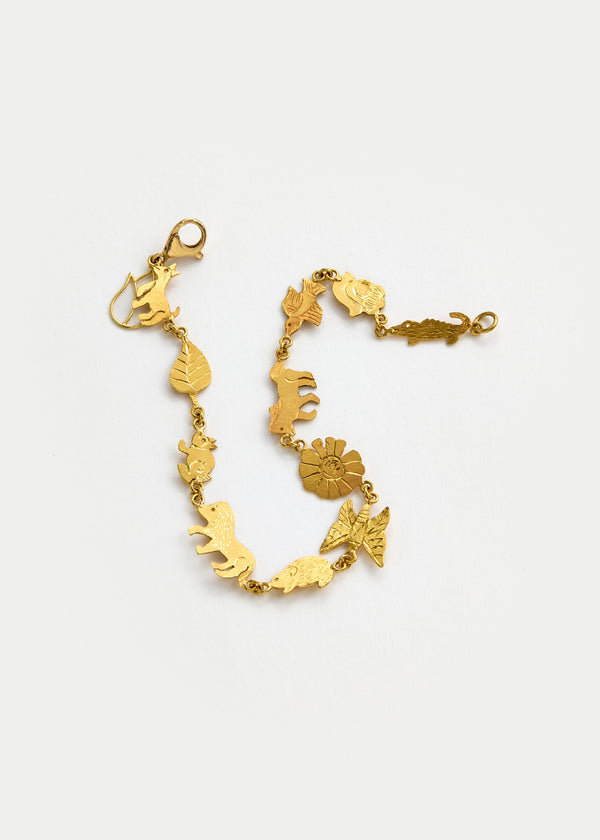Pippa Small 18kt Gold PSTM Myanmar Tender Greens Animal Bracelet