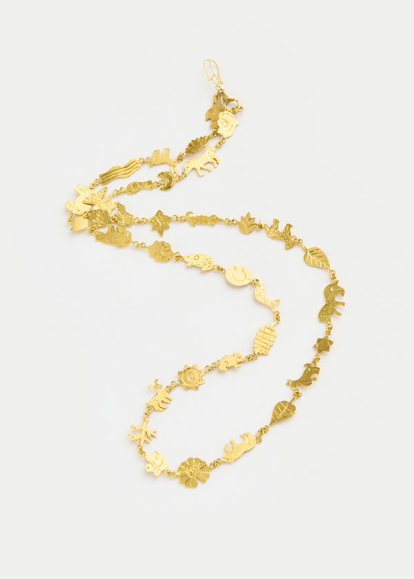 Pippa Small 18kt Gold PSTM Myanmar Tender Greens Animal Necklace